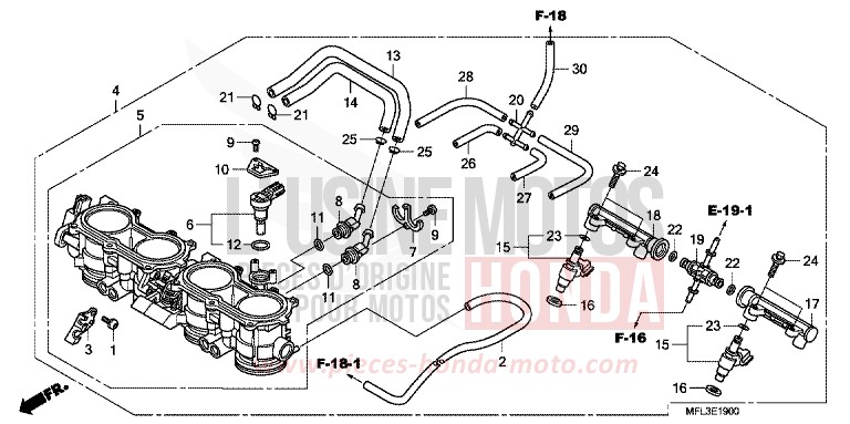 CORPS DE PAPILLON von CBR1000RR "Fireblade" PEARL SUNBEAM WHITE (NHA66HA) von 2009